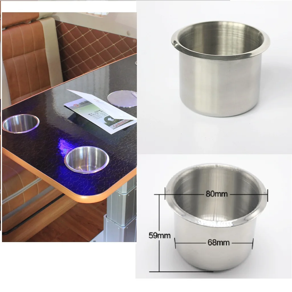 Recessed Cup Drink Holder Can Car Drink Holder for Boat Car Marine RV Trailer Camper, Trailer, Motorhome.etc stainless steel