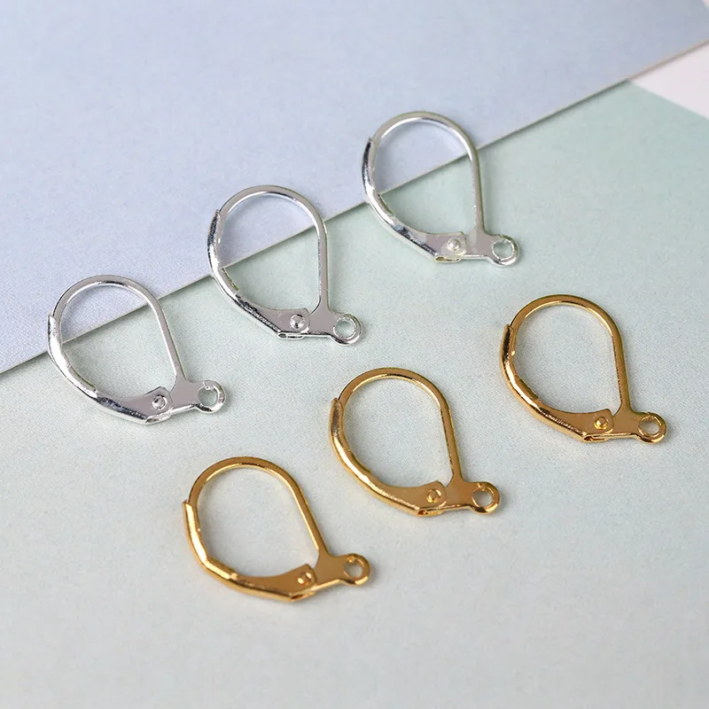 15*10mm 20pcs High Quality 6 Colors Plated French Earring Hooks Wire Settings Base Wholesale DIY Jewelry Making