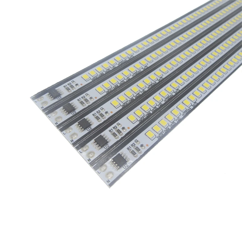 5-20pcs AC220V LED Bar Light 20/30/40/50cm Warm / White Red Green Blue High Brightness SMD 2835 LED Rigid Strip 12Leds 72Leds