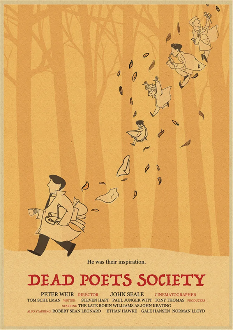 Dead Poets Society Kraft Paper Poster Room Decorative Painting Cafe Kraft Paper Wall Stickers