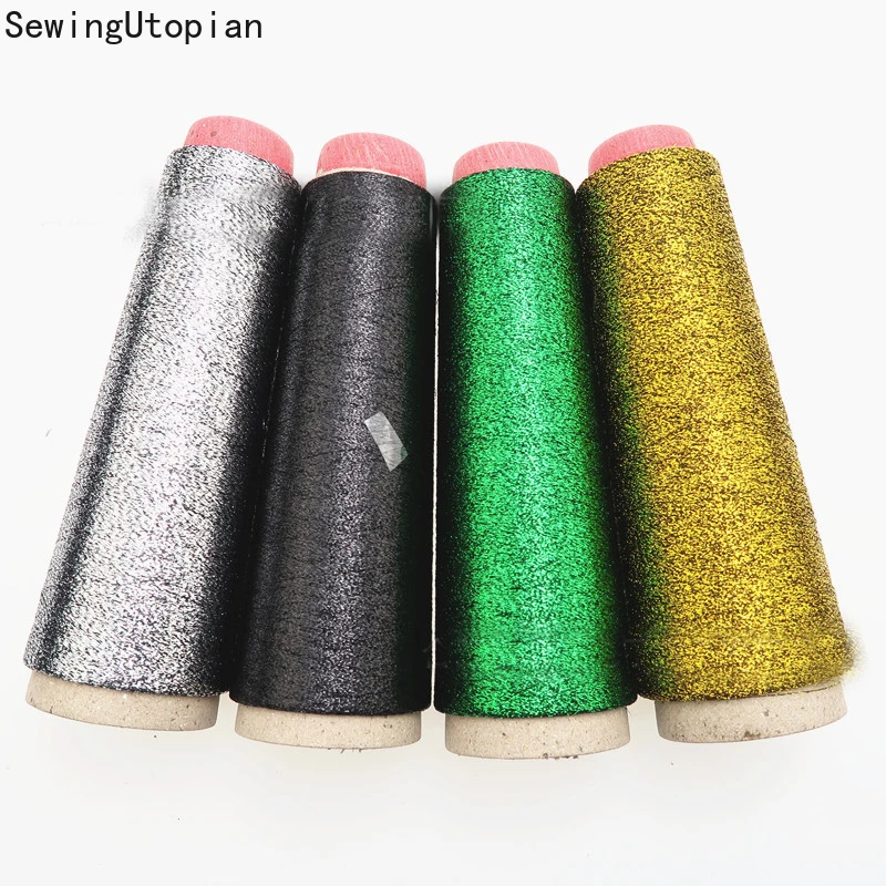 4PCS Polyester Sew Metallic Embroidery Crochet Sweater Knitting Yarn Cross Stitch Metallic Yarn Threads Sewing Accessories