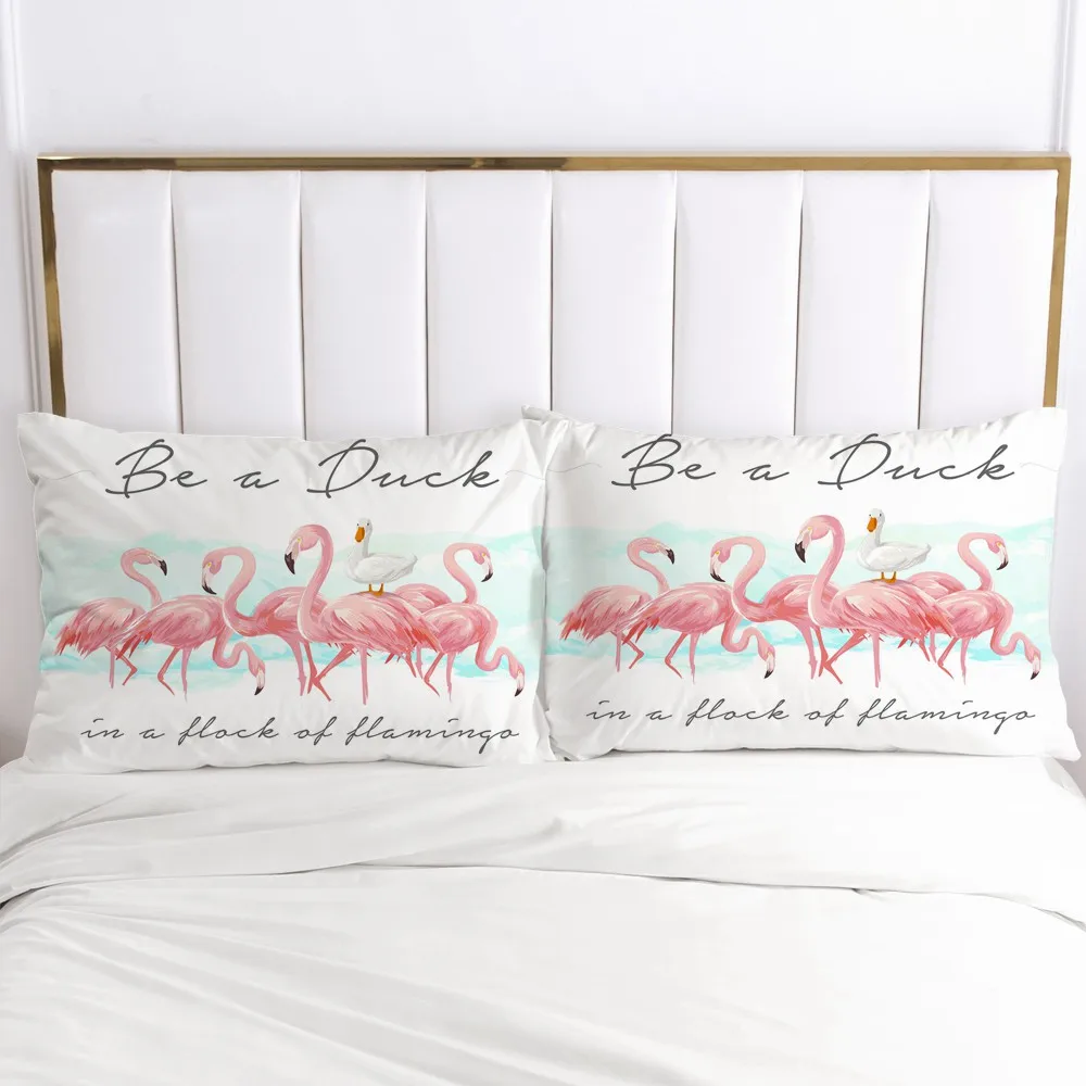 

100% Polyester 2 pcs Pillowcase Flamingo Style Printed Home Decorative Pillowcse Pillow Cover Decoraion Beddings