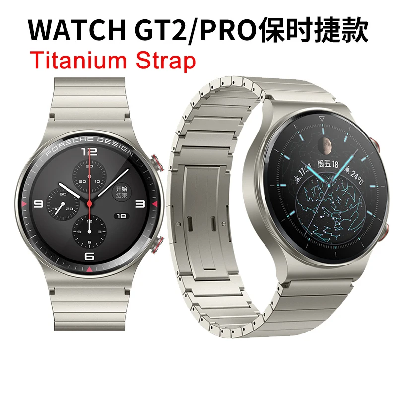 High-quality Titanium gray WatchBand for Huawei Watch 3 / GT 2 Pro / GT 2 46mm / GT Elegant 22mm Watchband Wrist Strap Bracelet