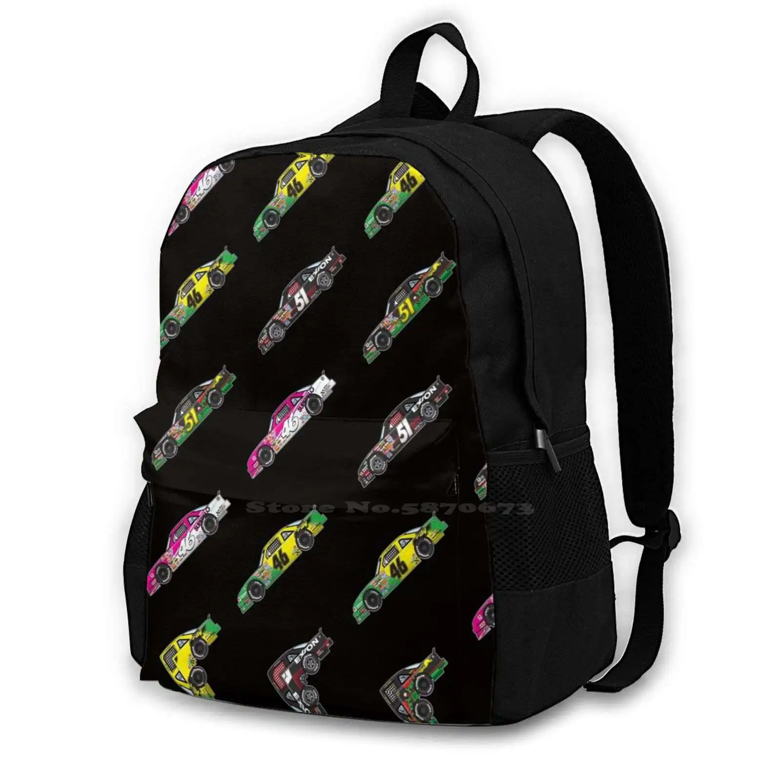 Days Of Thunder Car Collection Pattern Illustration , Rowdy Burns Hot Sale Schoolbag Backpack Fashion Bags 51 Mello Yello City