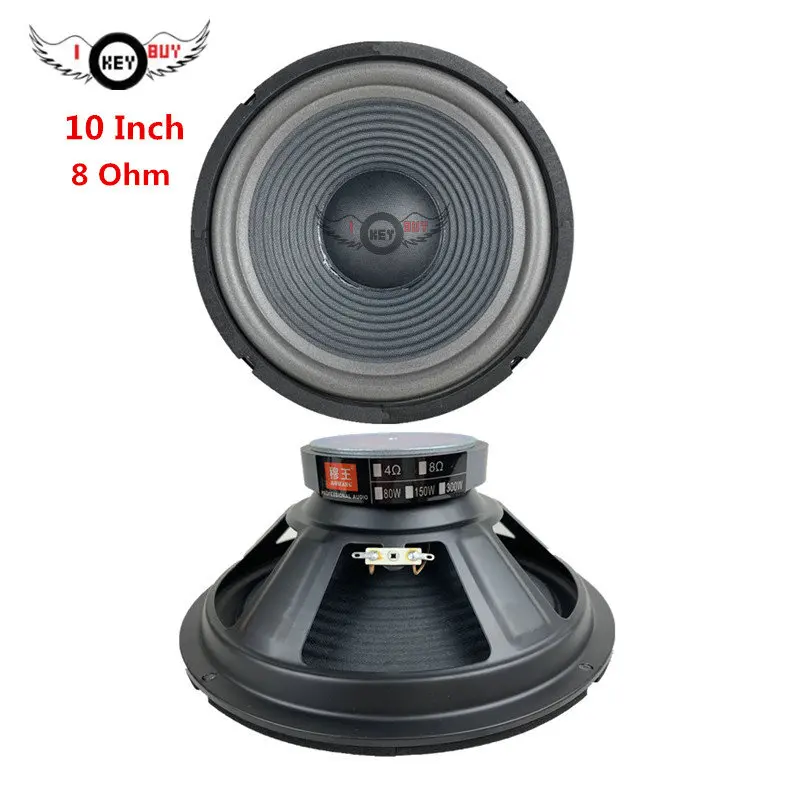 10 Inch Speaker 8 Ohm 255MM Midrange Threaded Paper Basin Cone 600 Watts Foam Edge Square Dance KTV Home Loudspeaker Woofer