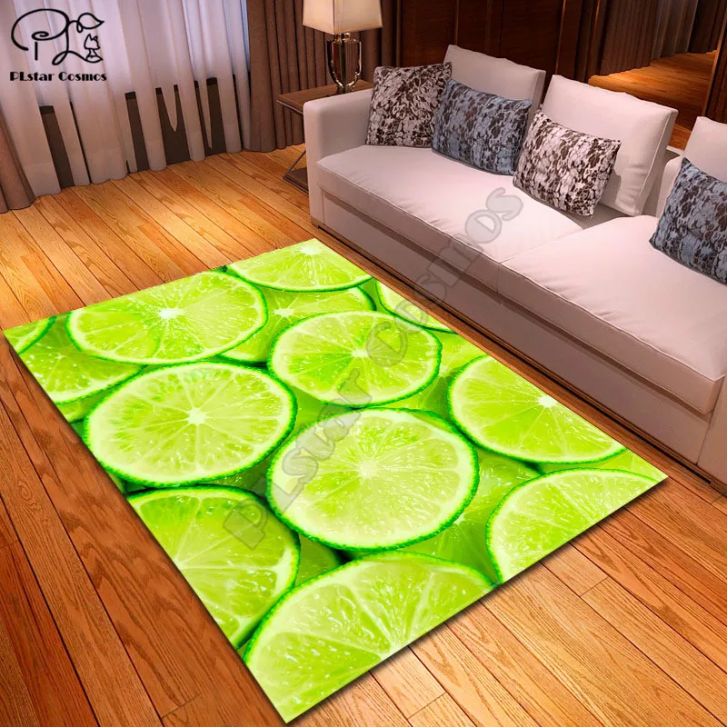 

Lemon fruit pattern carpet Square Anti-Skid Area Floor Mat 3D Rug Non-slip Mat Dining Room Living Room Soft Bedroom Carpet