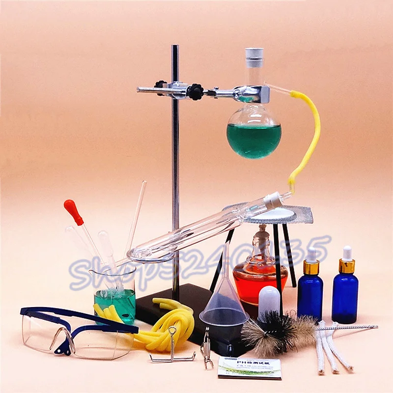 

Small distillation unit set 150ml mini Glass Essential Oil distillation unit pure dew purification chemical laboratory equipment