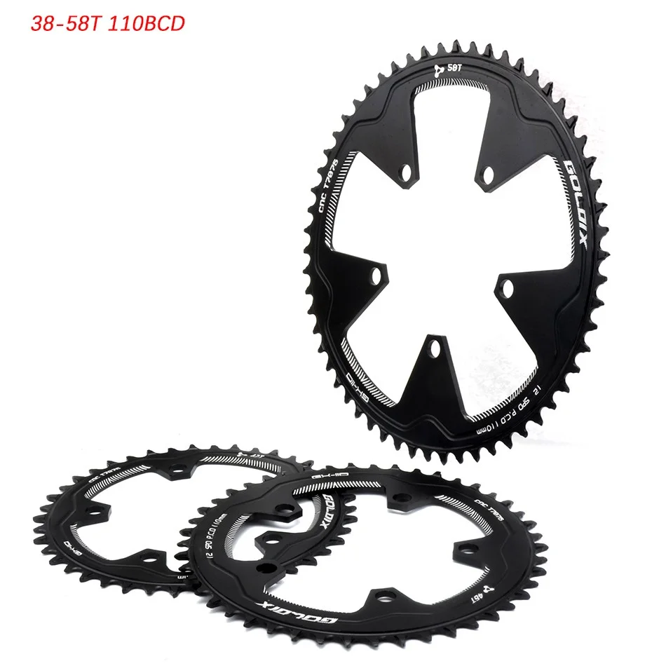 

Road Folding Bike Chainring 110BCD 38/40/42/44/46/48/50/52/54/56/58T Narrow Wide Chainring Bike Chainwheel For Shimano SRAM