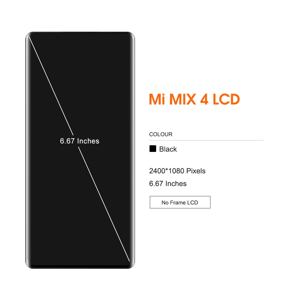 Imagem -02 - Lcd Display Touch Screen Digitizer Assembly Impressão Digital Xiaomi Mix 100 Amoled mi 6.67 2106118c