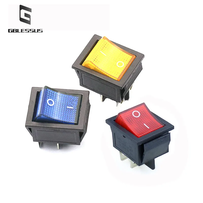 1CPS 4-pin Power Switch Button KCD4 16A /250V Meat Grinder Cooking Bucket Steam Bun Oven Pressing Machine Treadmill 31*25mm