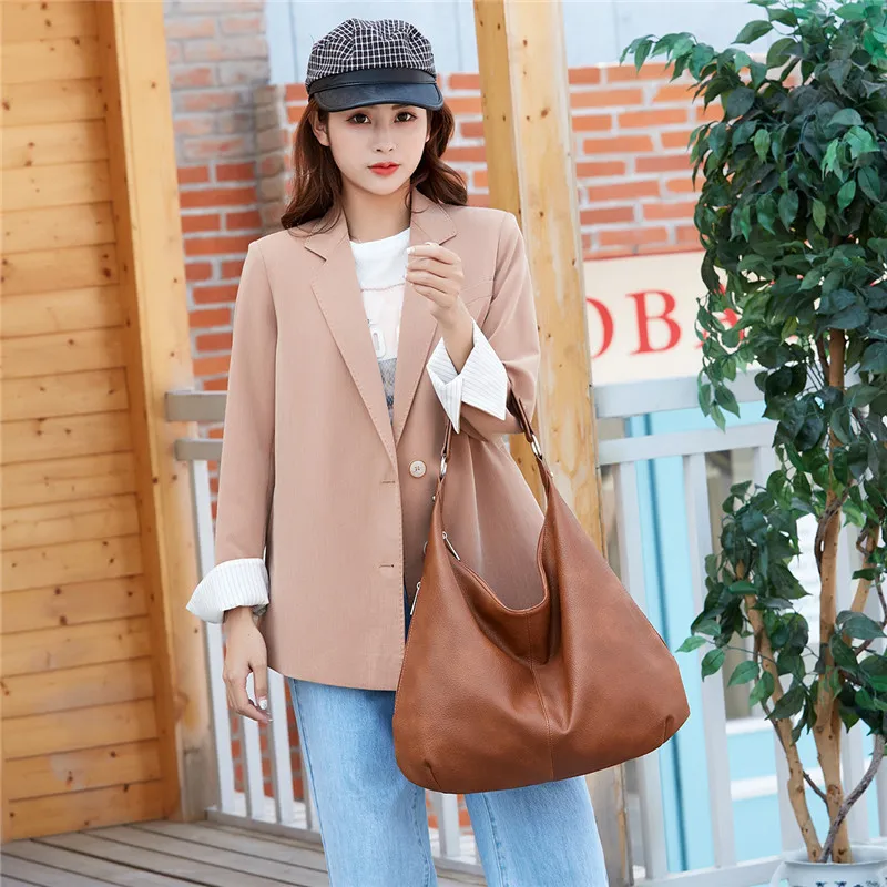 NIGEDU brand design women totes Large capacity soft PU leather female handbag big shopping bag ladies Shoulder bags bolsas black