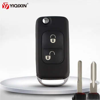 2 pulsanti per Mercedes Benz SLK E113 ACES W168 W202 W203 B200 A160 W124 Chiave a distanza per auto Borsette Custodia Cover Lama non tagliata No Logo