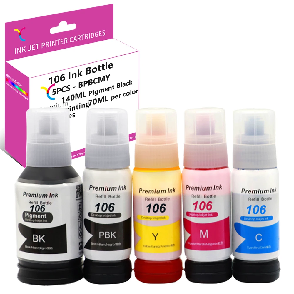 YC Compatible for Epson 106 Ink Bottles 106 work in Expression Premium ET-7750 ET-7700 ET7750 Printer ET7700 Printer