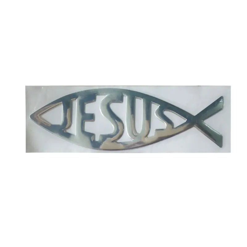 2021 New Jesus Fish 3D Car sticker Soft PVC Chromed Badge Car Styling Decoration Waterproof Decal Christian Decal Sticker