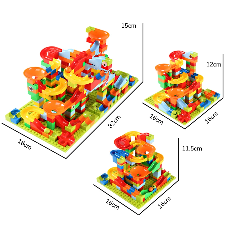 330PCS Mini Size Funnel Slide Building Blocks Marble Race Run Track Maze Ball Building Blocks Set Assemble Bricks Kids Toys