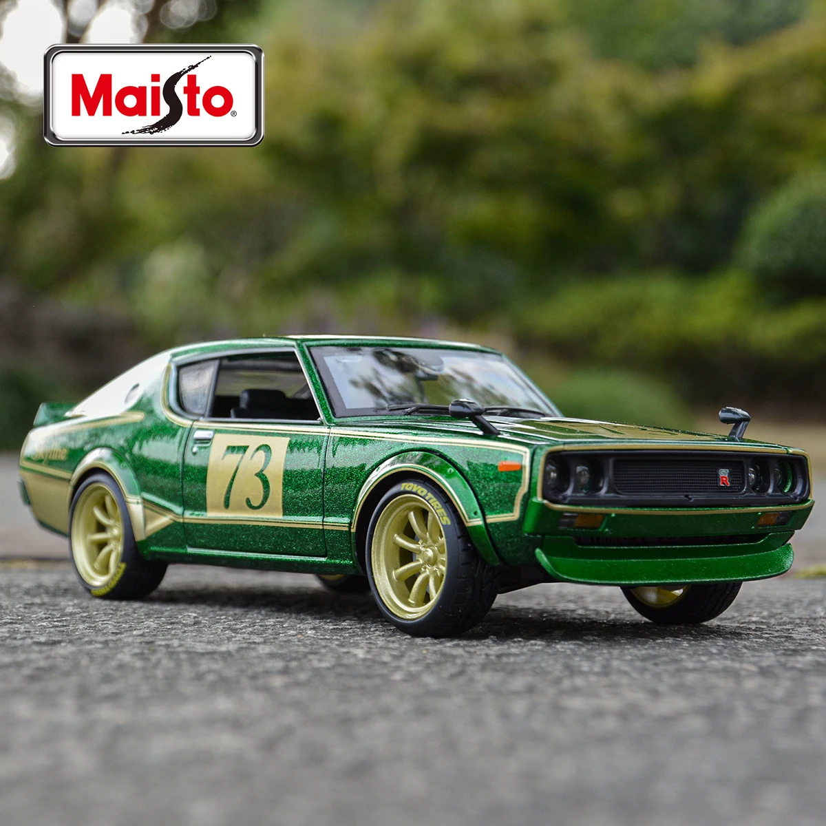 Maisto 1:24 1973 Nissan Skyline 2000GT-R Static Die Cast Vehicles Collectible Model Sports Car Toys