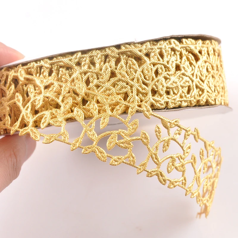 Width 3cm Leaf Lace Ribbons For DIY Embroidered Fabric Decoration Sewing Accessories Handmade Headdress Bow Gift Materials c2424