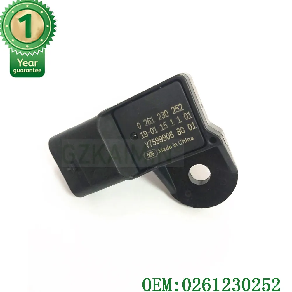 Sensor de presión de refuerzo del colector de admisión de mapa OEM 0261230252 para Peugeot RCZ para Citroen Peugeot 1,6 EP6CDT