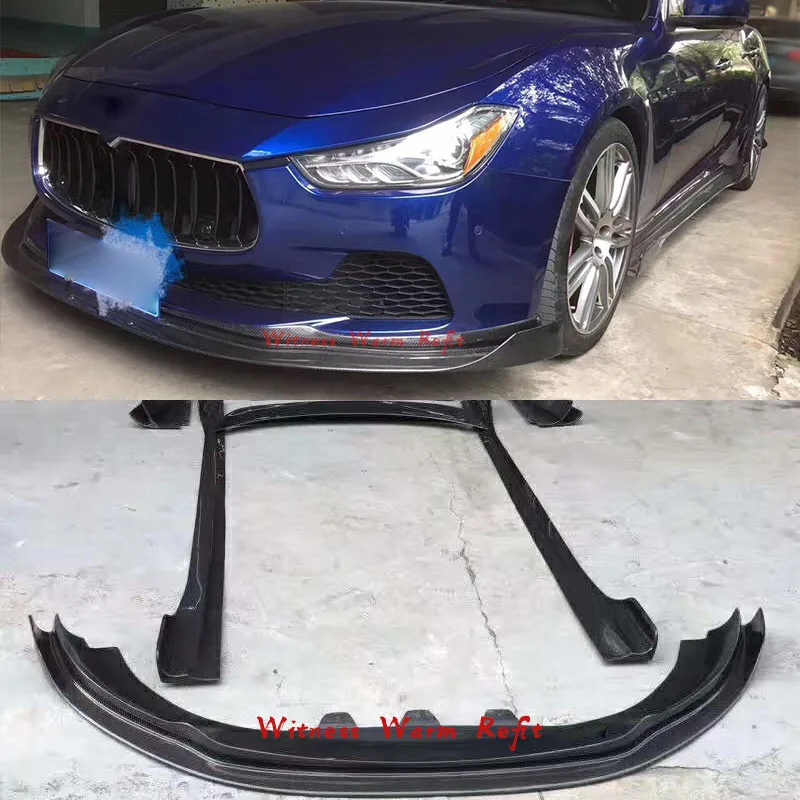 Car body kit Carbon Fiber front bumper lip rear diffuser Splitters spoiler side skirts apron for Maserati Ghibli 14-17