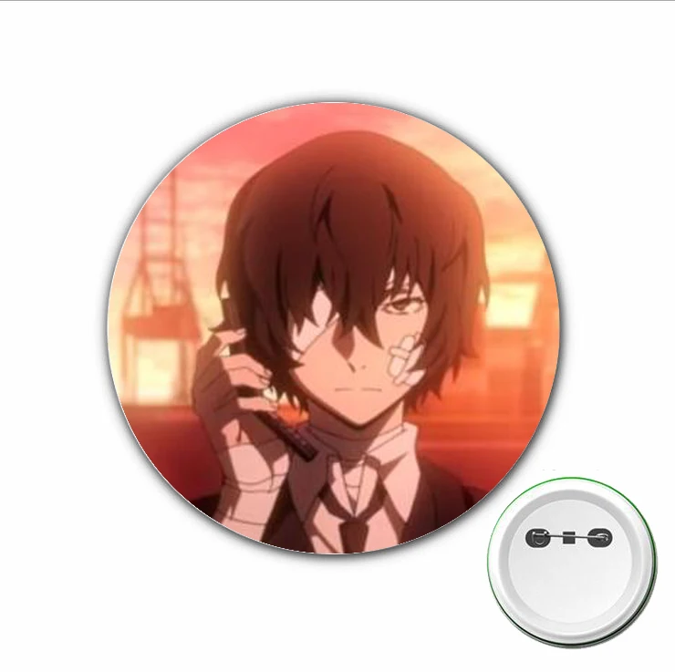 3pcs anime Bungou Stray Dogs Cosplay Badge Desenhos Animados Pinos Broche para Acessórios de Roupas Mochilas sacos Botão Emblemas