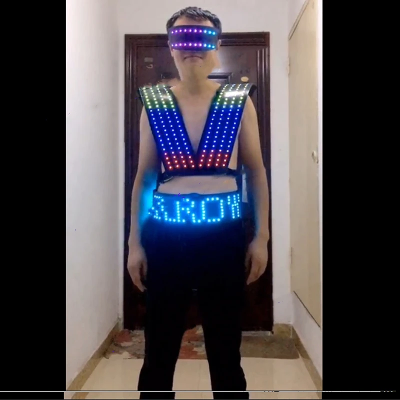 Custom programmable male singer led Luminous clothing nightclub DJDS bar singer gogo costume