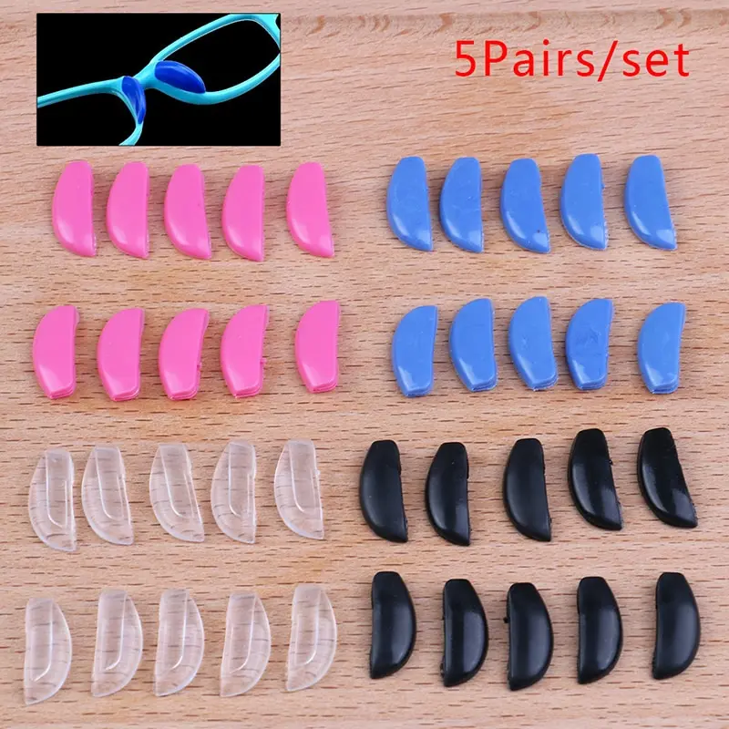 

5 Pairs/set Eyeglasses Glasses Frame Stick Silicone Nose Pads Silicone Anti-slip Pads On Nose Pad