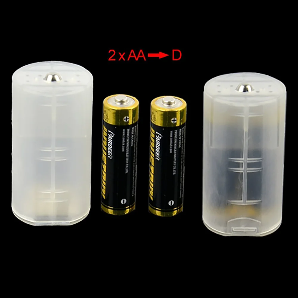 2AA to D Cell Battery Adaptor Holder Case Converter Switcher AA to D Batteries Adapter AA to C Battery Box AAA to AA Size Box