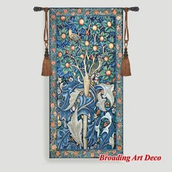 William Morris Woodpecker Tapestry Wall Hanging Jacquard Weave Gobelin Home Textile Decoration Cotton 100% Big Size 140x68cm