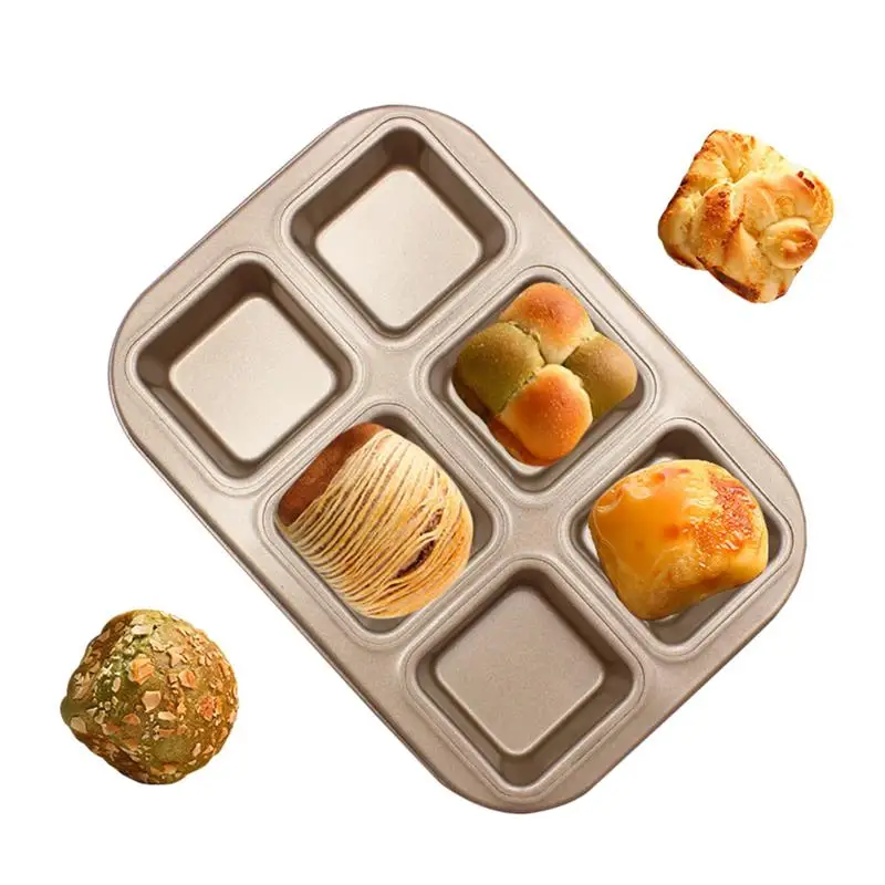 

Kapmore 1pc Bread Mold Creative 6-Cavity Non-stick Square Shape Baking Mold Cake Mold DIY baking tools for home kitchen