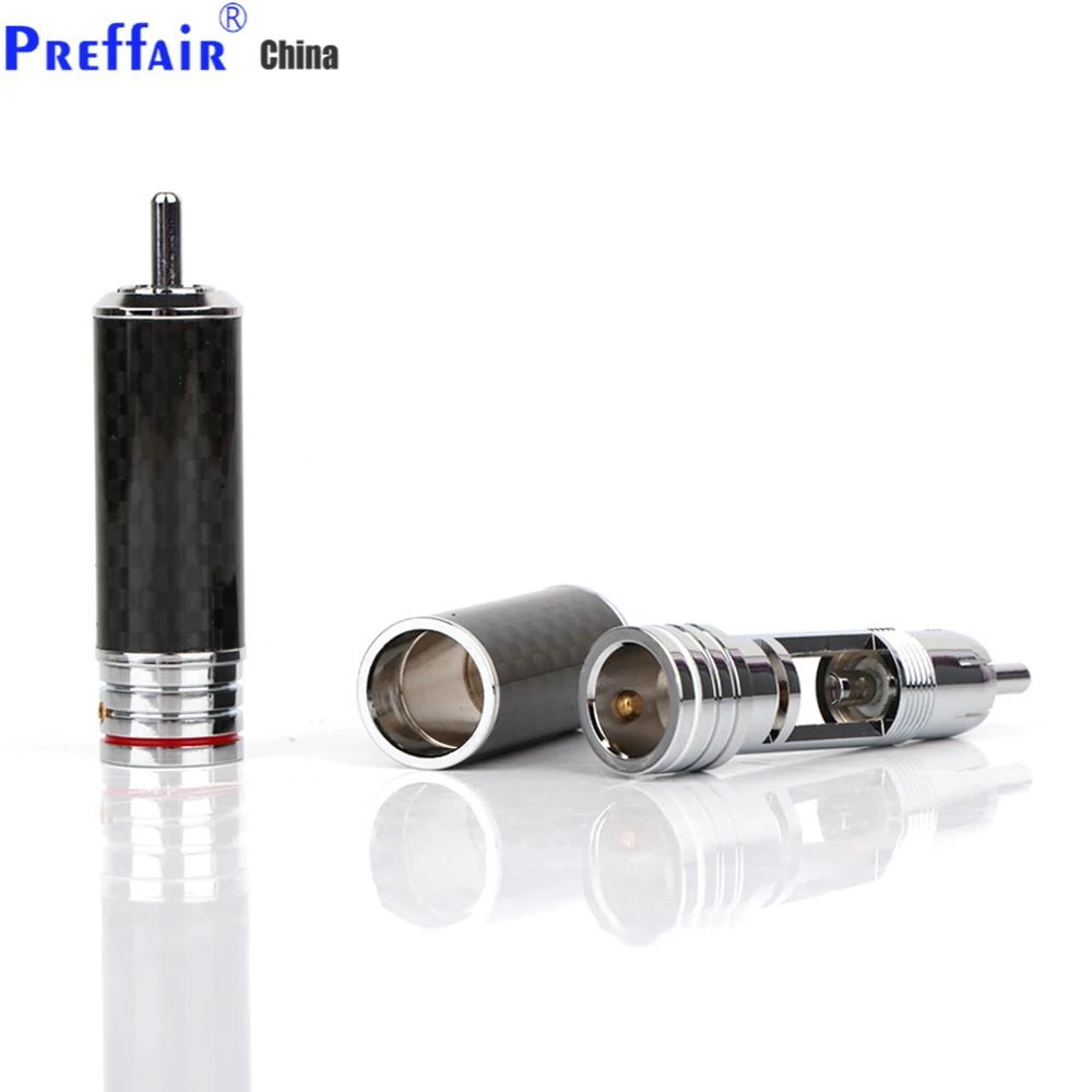 4 قطعة ألياف الكربون الروديوم مطلي RCA فونو التوصيل HIFI التناظرية كابل التوصيل لتقوم بها بنفسك اتصال خط إشارة الربط