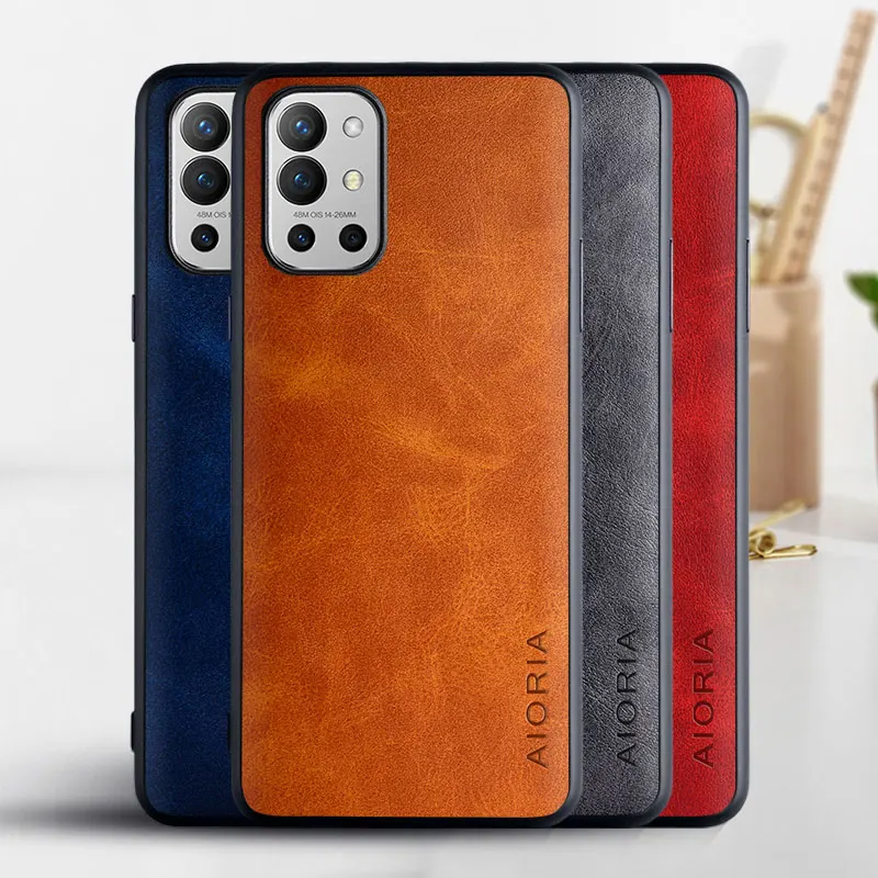 phone Case for Oneplus 9R coque Luxury Vintage leather Skin covers for oneplus 9r case funda capa