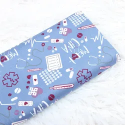 Thin Twill Pure Cotton Fabric, Doctor and Nurse Print, Handmade DIY Garment, Dress Tissue, CR-1055