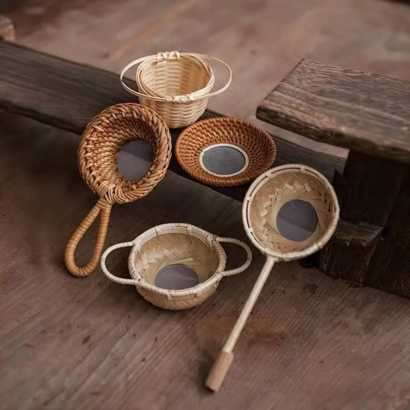 Handmade Bamboo Tea Filter Rattan Tea Strainer Retro Creative Tea Dust Tea Ceremony Utensil Kung Fu Tea Set Tea Accessories