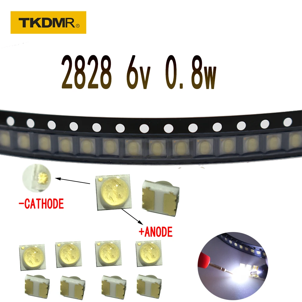 TKDMR-Lámpara LED SMD 100, cuentas de luz blanca fría 6V 1W, barra de tira de retroiluminación de TV, reparación de TV, esfera de lente de la mejor