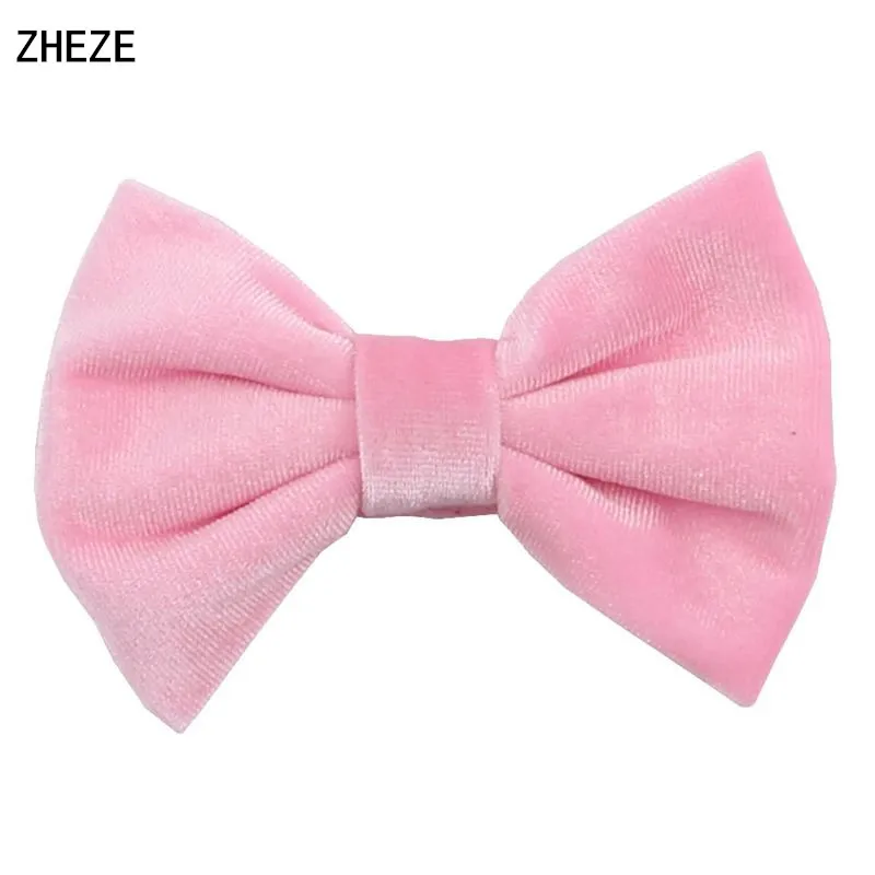 10Pcs/Lot New 4\'\' Soft Velvet Hair Bow Clips Girls Cute Bowknot For Headband Hairpins Kids DIY Party Accessories