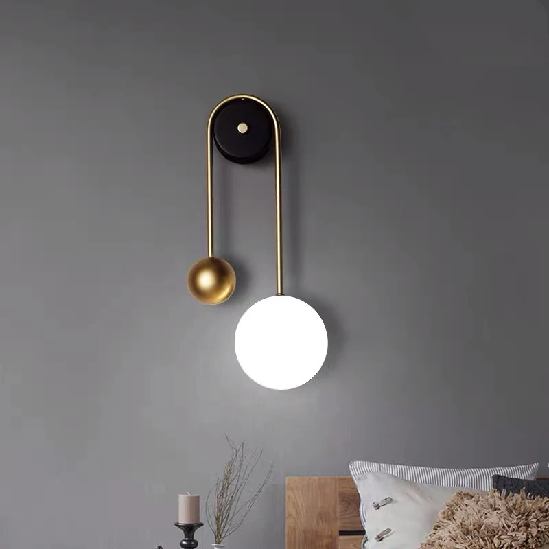 Bắc Âu Tiệm Đèn LED Dán Tường Sconce Vàng Kim Loại Phòng Ăn Cầu Thang Lối Đi Đèn Tường Bề Mặt Gắn Đèn Chùm Đèn Nhà Đèn Chiếu Sáng