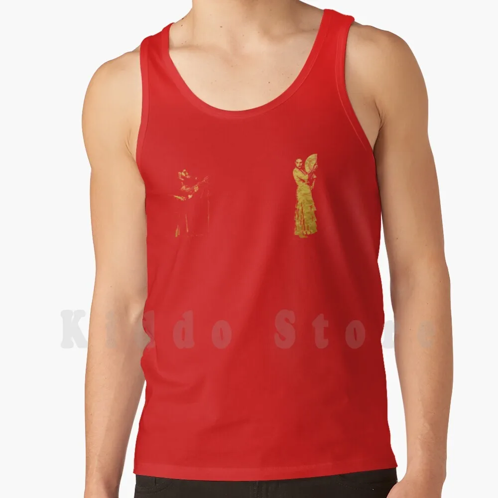 Flamenco Dancer Fan Tank Tops Vest 100% Cotton Flamenco Dancer Fan Flamenco Dancer Flamenco Dance Flamenco Dance