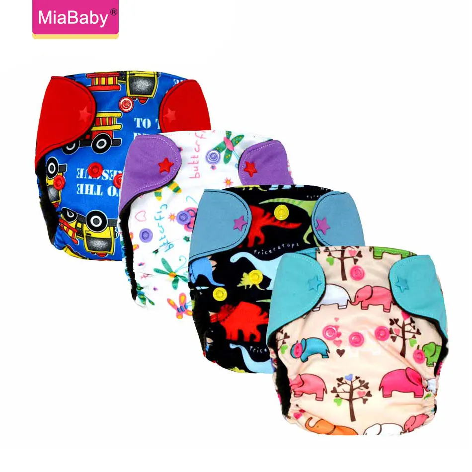 Miababy Newborn Charcoal Bamboo AIO Cloth Nappy/Diaper with star snaps, Fits 0-3 months or 6-12 lbs baby, limited edition!!