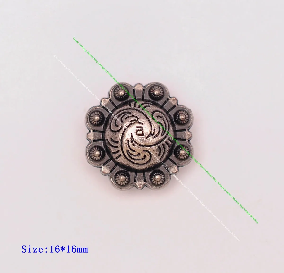 20 stücke 16mm Vintage Silber Westlichen Blumen Beere Conchos Screwback Für Leathercraft Pferd Sattel Gürtel Brieftasche Hut Decor – Detail 7