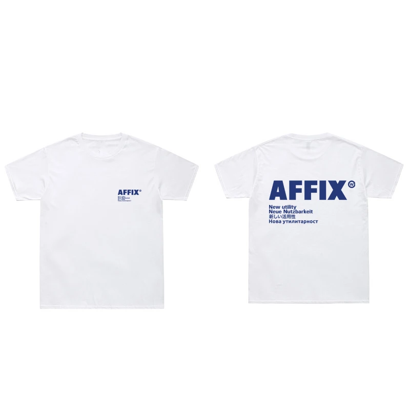 2024 AFFIX WORKS T-Shirts Man Women AFFIX New Utility Letter Print T Shirt 100% Cotton O-Neck Tee Shirt Kiko Kostadinov Tee Tops