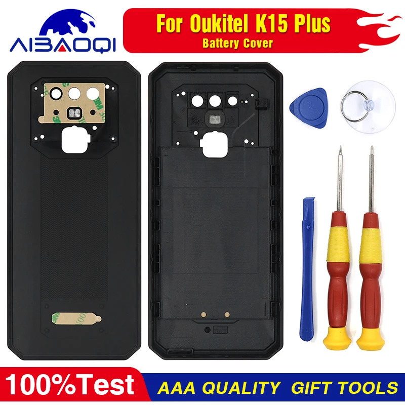 Original Battery Cover For Oukitel K15 Plus With Camera Glass Back Case Repair Replacement Accessories Parts Phone Accessory