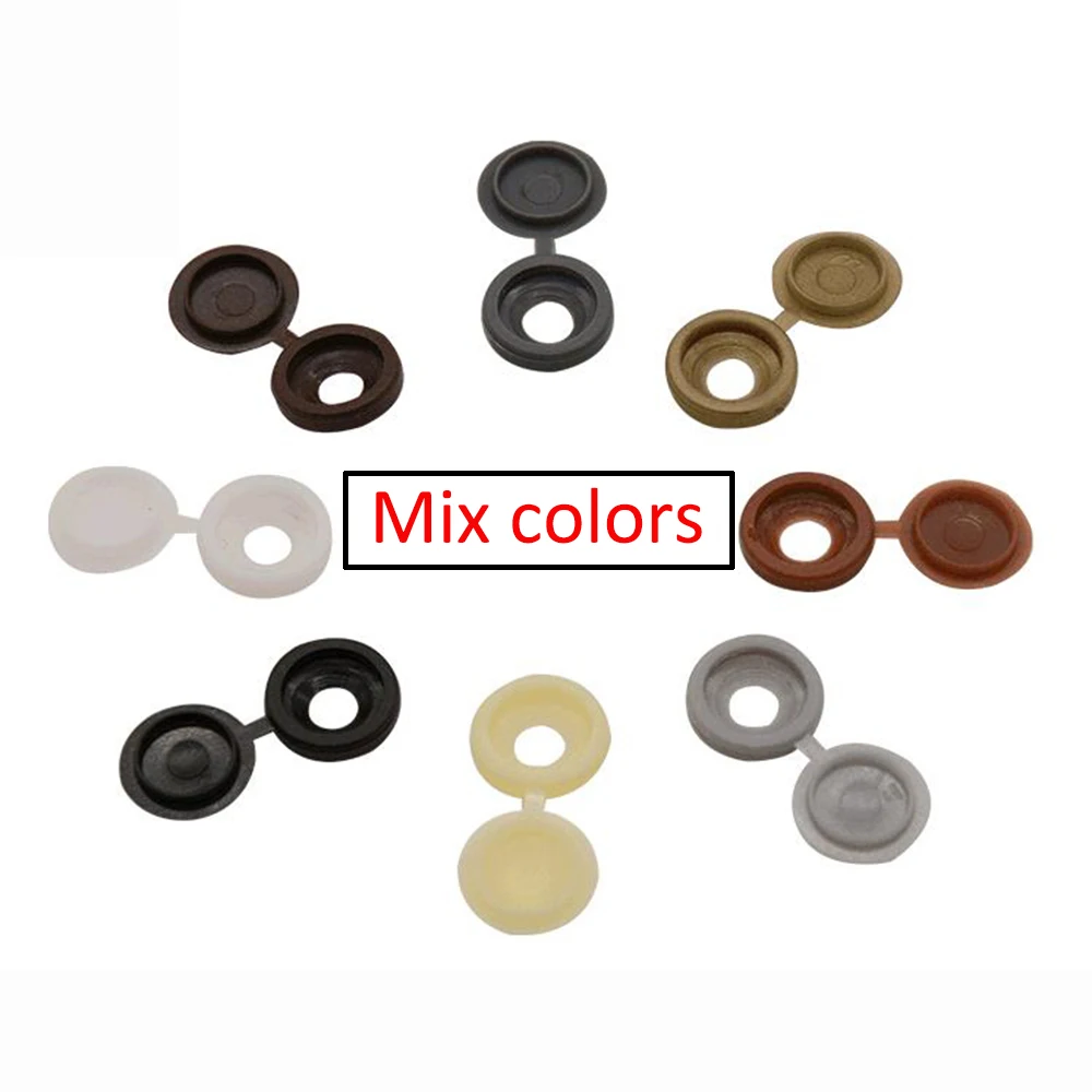 Screw Cap 100Pcs Cover Fold Snap Protective Cap Hinged Plastic Button For Screw Car Furniture Decorative Nuts Cover Bolts