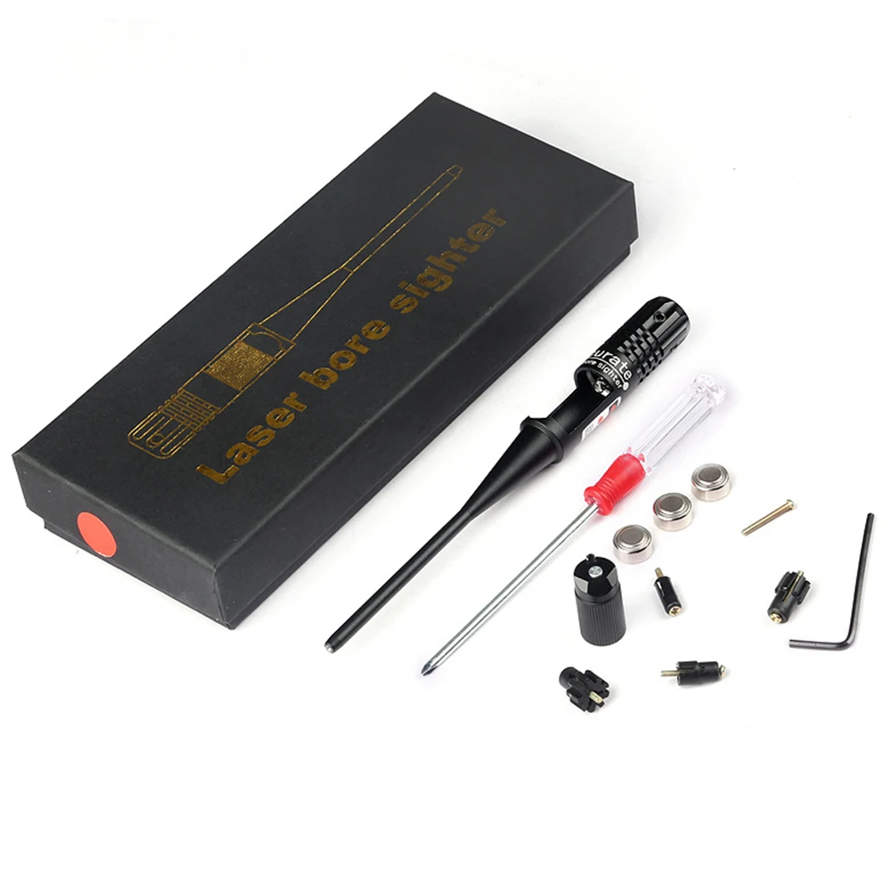 1 Set Adjustable Adapters Rifles Red Laser Bore Sighter Collimator Kit with Box Carry Laser Sight For .22 to .50 Caliber Rifies