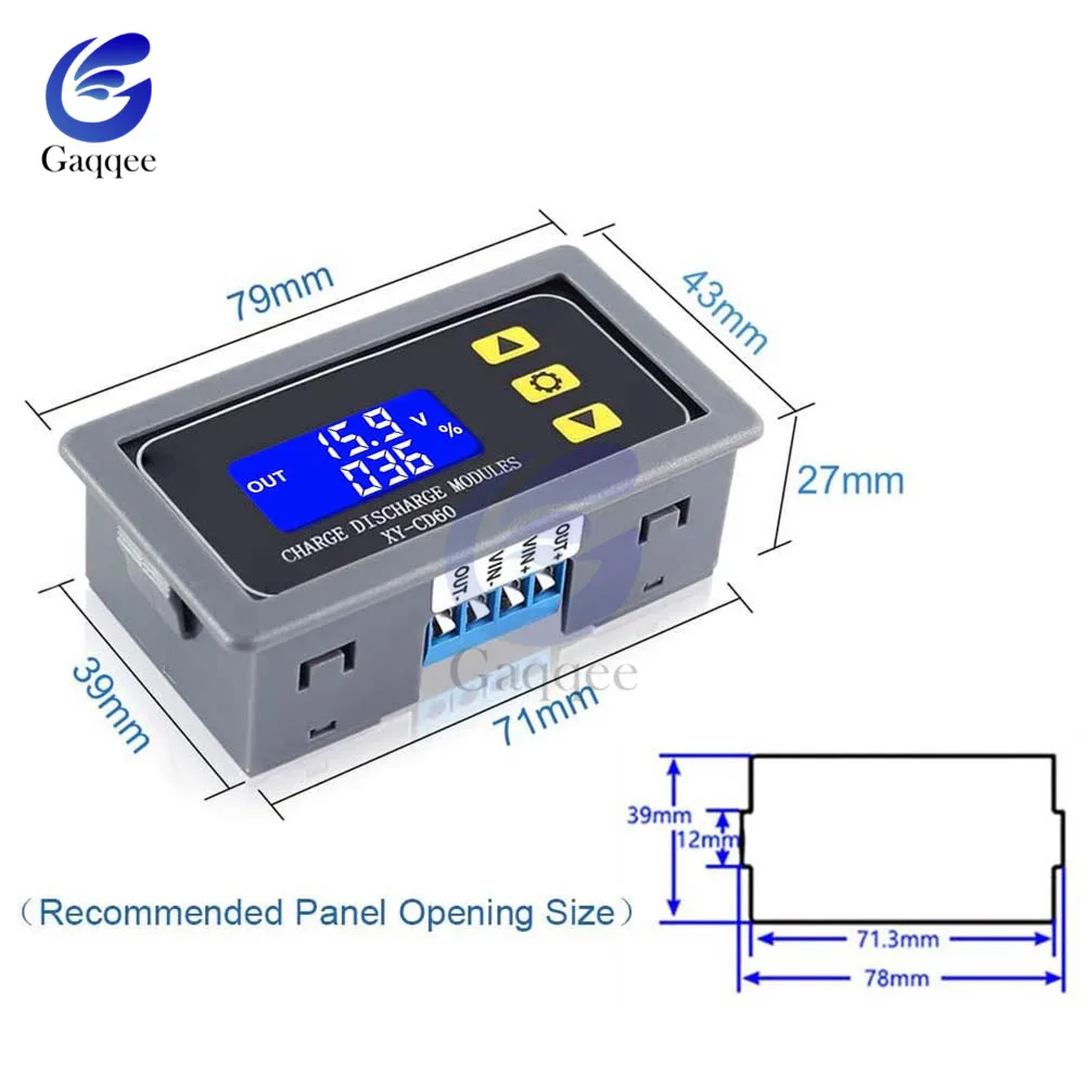 Imagem -02 - Módulo do Controlador do Descarregador do Carregador de Bateria dc 660v ow Tensão Atual Placa de Proteção Led Display Digital Xy-cd60 Xy-cd63