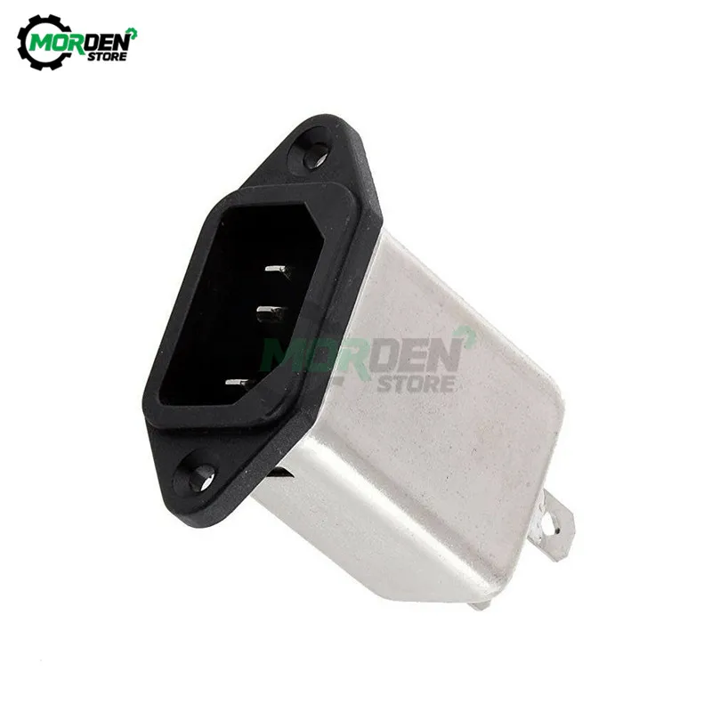 CW1D-10A-T IEC Socket Panel Mount Power Line Power EMI RFI Filter AC 115V-250V 10A 50/60Hz Suppressor Power Line Noise Filter
