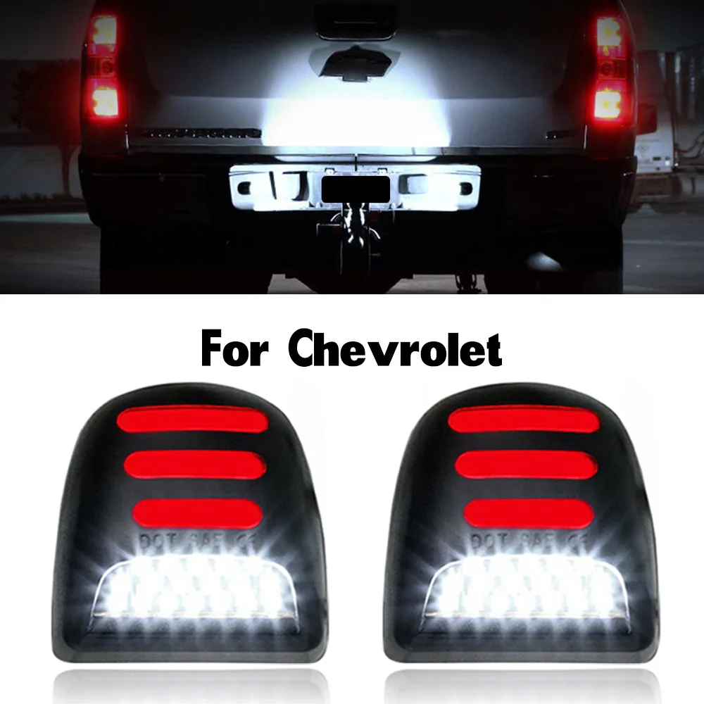 2 Pcs For Chevrolet Silverado Avalanche Traverse Tahoe Suburban CANBUS LED Car Number License Plate Light Lamp Red White Bulb