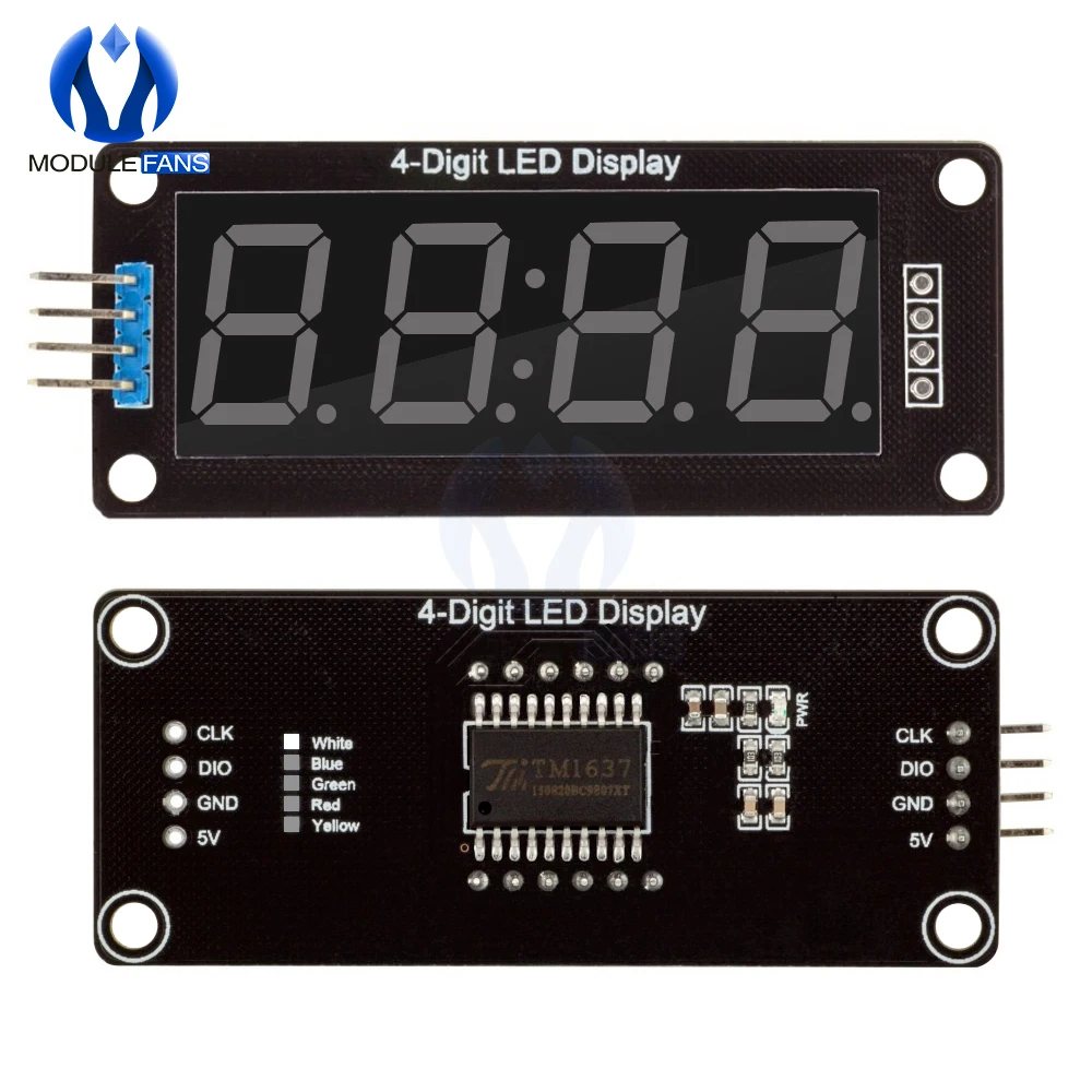 TM1637 4-Digit LED 0.56'' 0.56 Inch Display Tube 7 Segments Clock Double Dots Module For Arduino Board IO I/O image 2