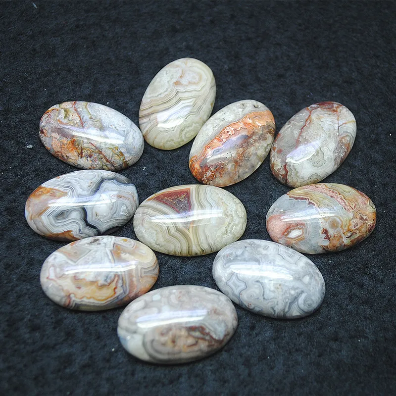 4PCS Natural Mexico Agate Stone Cabochons Oval Shape 18X25MM 20X30MM 30X40MM New Gem Stone Import Hot Selling