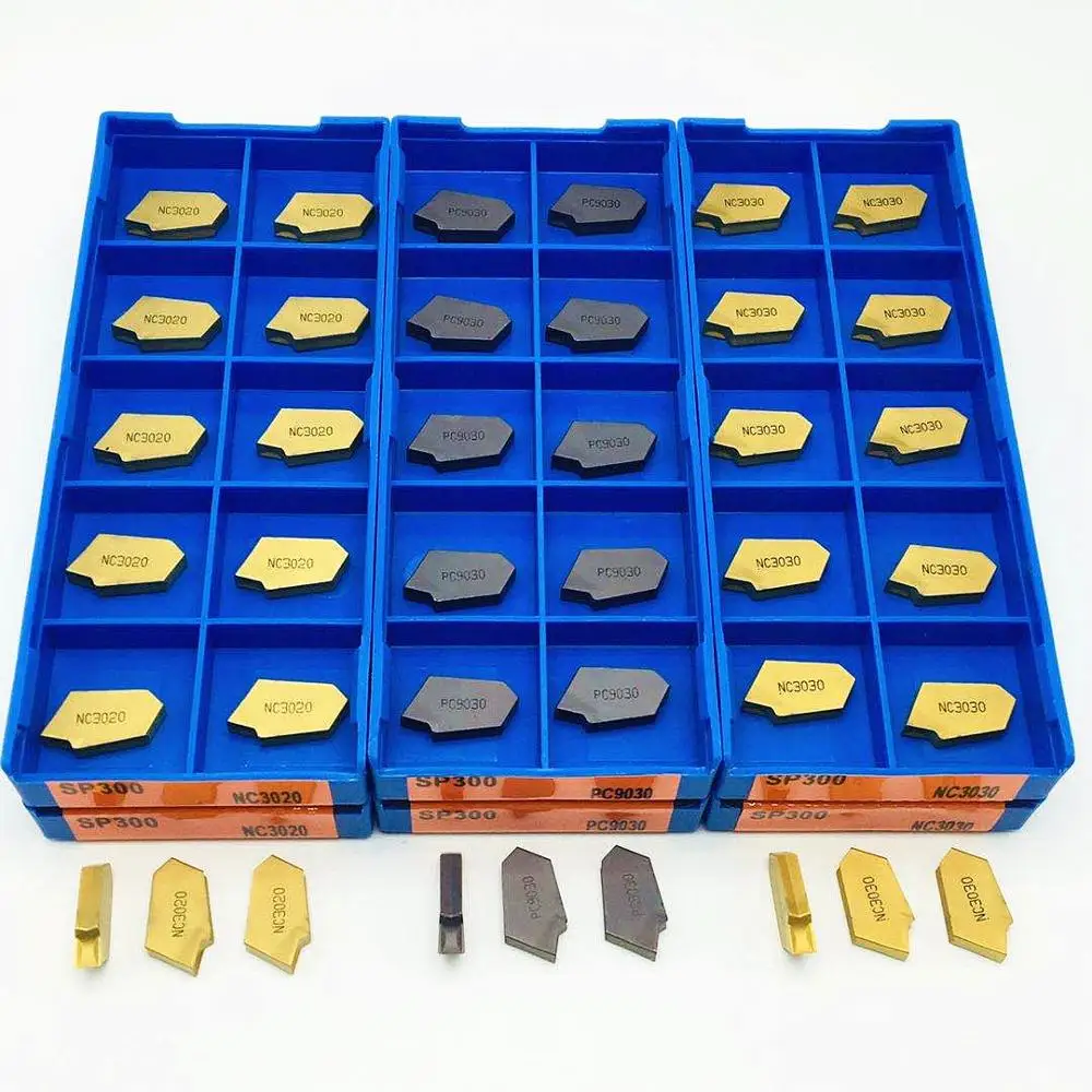 Herramientas de ranurado SP300, SP400, SP200, SP500, NC3020, NC3030, PC9030, nueva herramienta de torneado de ranura y carburo SP 300, 10 unidades