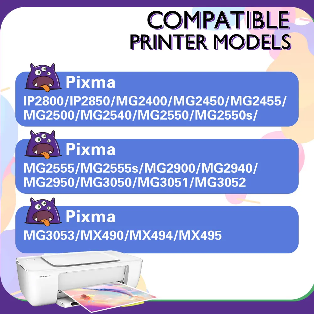 Printjoy 545XL 546XL ink cartridge For Ink RemanufacturedFor Canon  PG545 CL546 Pixma MG2555s MG2900 MG2940 MG2950 Printer